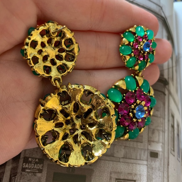 Vintage rhinestone earrings - Picture 3 of 3